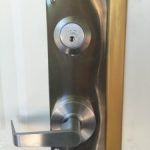 Abloy Deadbolt Vancouver Special front view with Door Reinforcer